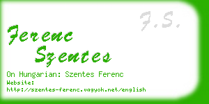 ferenc szentes business card